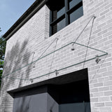 glasvilla Glasvordach Überdachung Transparenter VSG mit SGP Folie Vordach Edelstahl Wandhalterung Regenschutz Eingangsbereich VDG02K