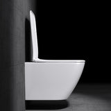 glasvilla Hänge WC Toilette Wand-WC Spülrandlos Weiß aus Keramik Wandmontage mit Absenkautomatik