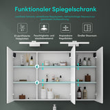 glasvilla Spiegelschrank mit Spiegellampe Badezimmerschrank Spiegelleuchte 180° Drehbar LED Badlampe Strahlenschön
