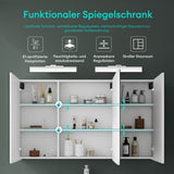 glasvilla Spiegelschrank Bad mit Beleuchtung Badschrank mit SpiegellampeSpiegelleuchte 180° Drehbar LED Badlampe Luxaris