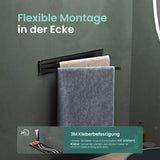 glasvolla Handtuchhalter ohne Bohren, 180° schwenkbar mit 3 Armen, Handtuchstange selbstklebend oder magnetisch, Badetuchhalter für Bad und Küche Folda-02