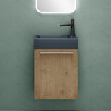 glasvilla Badmöbelset Badezimmermöbel Waschbeckenunterschrank inkl. Waschbecken Anthrazit matt und LED-Badspiegel BxTxH 46x26x63 cm Pisa