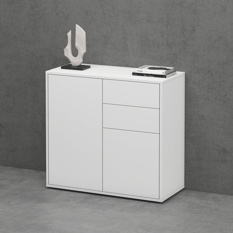 glasvilla Schuhschrank Kommode Aufbewahrungsschrank mit 2 Schränken und 2 Schubladen Sideboard Mehrzweckschrank Schrank05