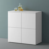 glasvilla Möbel Kommode Aufbewahrungsschrank mit 4 Türen Sideboard Schrank Mehrzweckschrank Schrank04