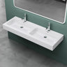 lavabo double Glasvilla, lavabo à poser, lavabo suspendu, lavabo en fonte minérale, meuble-lavabo Col830