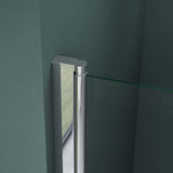 glasvilla Duschtür Nischentür dusche Duschabtrennung Duschkabine mit Drehfalttür ESG-Sicherheitsglas inkl. NANO-Beschichtung in Klarglas und Teilsatiniert Teramo26K+MS