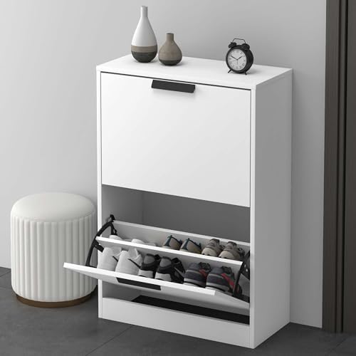 glasvilla Schuhschrank Schuhkommode Schuhkipper BxTxH: 60x28x89 cm Schmal Schuhregal Möbel Schuhschrank01