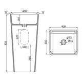 glasvilla Design Standwaschbecken freistehend Col31 aus Mineralguss Waschtisch BTH: 40x35x82cm