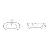 glasvilla Freistehende Badewanne Rechteck Sanitäracryl mit Armatur Standbadewanne