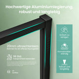 glasvilla Duschkabine Eckeinstieg  mit Schiebetür nach innen, Eckdusche Duschabtrennung 195cm Höhe, 6mm ESG-Sicherheitsglas Nano-Beschichtung Ravenna69K