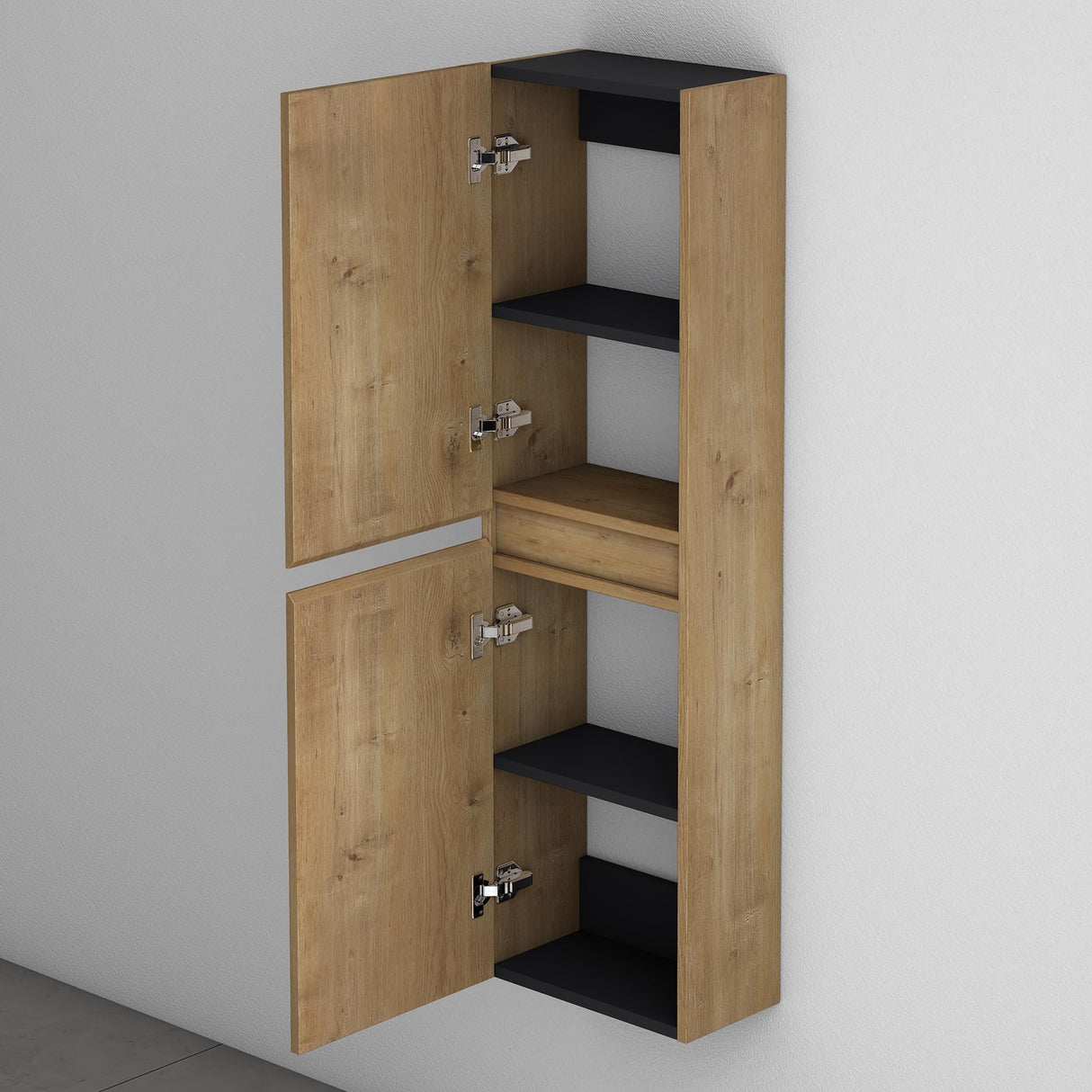 glasvilla Seitenschrank Badezimmerschrank mit 2 Türen und 4 Fächern Badregal Allzweckschrank Badschrank BTH: 35x20x120 cm Verona