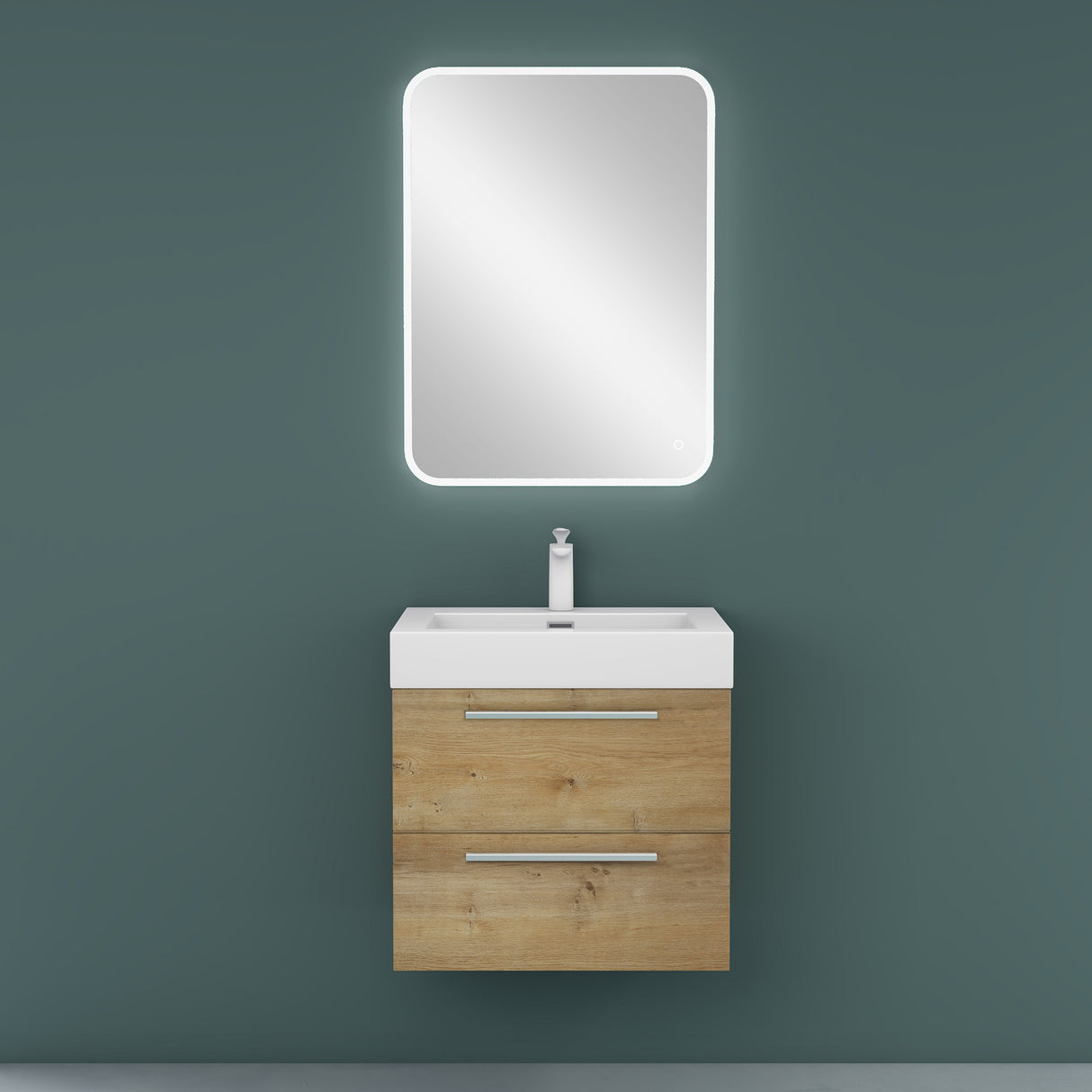 glasvilla Badmöbel-Set Waschbeckenunterschrank Waschtisch mit Unterschrank inkl. Mineralguss-Waschbecken Quadratto