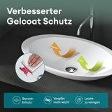 Vasque à poser Glasvilla, vasque, meuble-lavabo, vasque en fonte minérale Col802