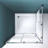 glasvilla Box doccia Angolare in Vetro, Cabina Bagno con Doppia Porta Scorrevole, Box Cabina Doccia in Vetro di Sicurezza ESG da 6 mm, Ravenna16MS
