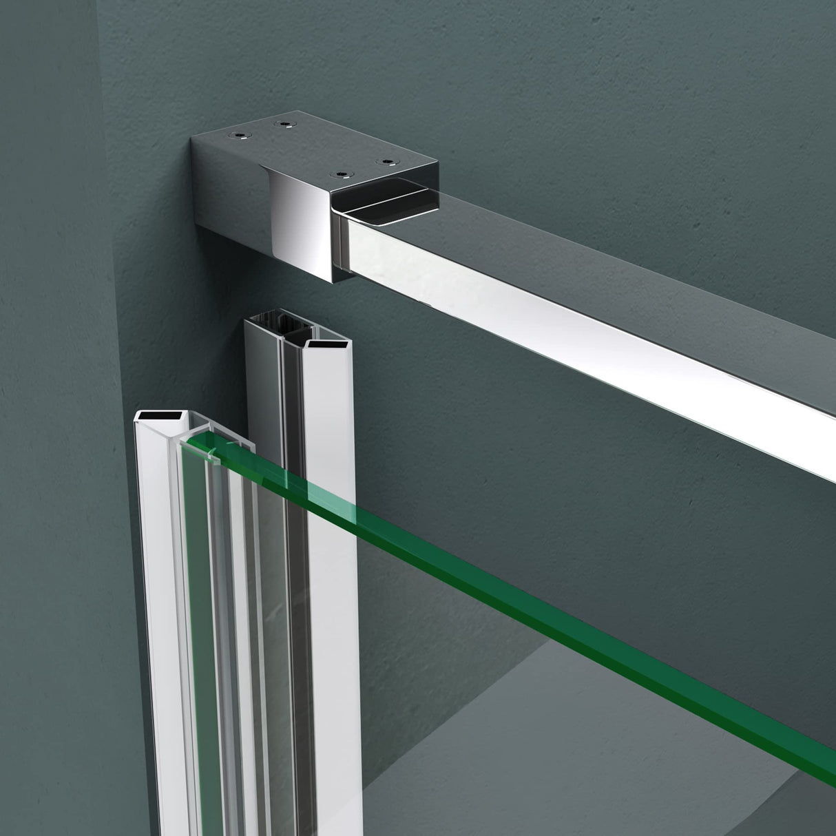 glasvilla Duschtür Nischentür dusche Duschabtrennung Chrom und Schwarz Duschkabine Schwingtür 8mm ESG-Sicherheitsglas mit Nanobeschichtung Hebe-Senk-Mechanismus Klarglas und Milchglas Streifen Teramo36K