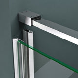 glasvilla Duschtür Nischentür dusche Duschabtrennung Chrom und Schwarz Duschkabine Schwingtür 8mm ESG-Sicherheitsglas mit Nanobeschichtung Hebe-Senk-Mechanismus Klarglas und Milchglas Streifen Teramo36K