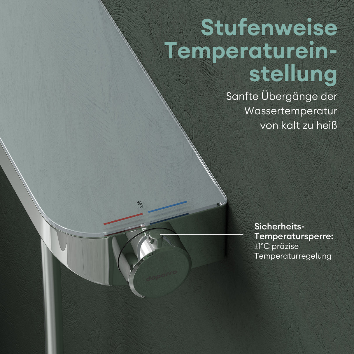 glasvilla Thermostat Badewannenarmatur mit Handbrause Wannenarmatur Wannenthermostat 4 Strahlarten Wandarmatur für Badewanne aus Messing inkl. Brauseschlauch Duschsystem8