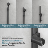 glasvilla Duschsystem mit Thermostat, Duscharmatur Komplettset mit Sicherheitsverriegelung, 3 Strahlarten höhenverstellbar Duschbrause mit Unterauslauf aus Messing  Duschsystem9