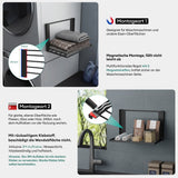 glasvolla Handtuchhalter Badetuchhalter Magnetische Regale für Waschmaschine Klappregal Wandregal ohne Bohren 41x25cm Multifunktionaler Regal für Kühlschrankseit, Bad, Küche Folda-01