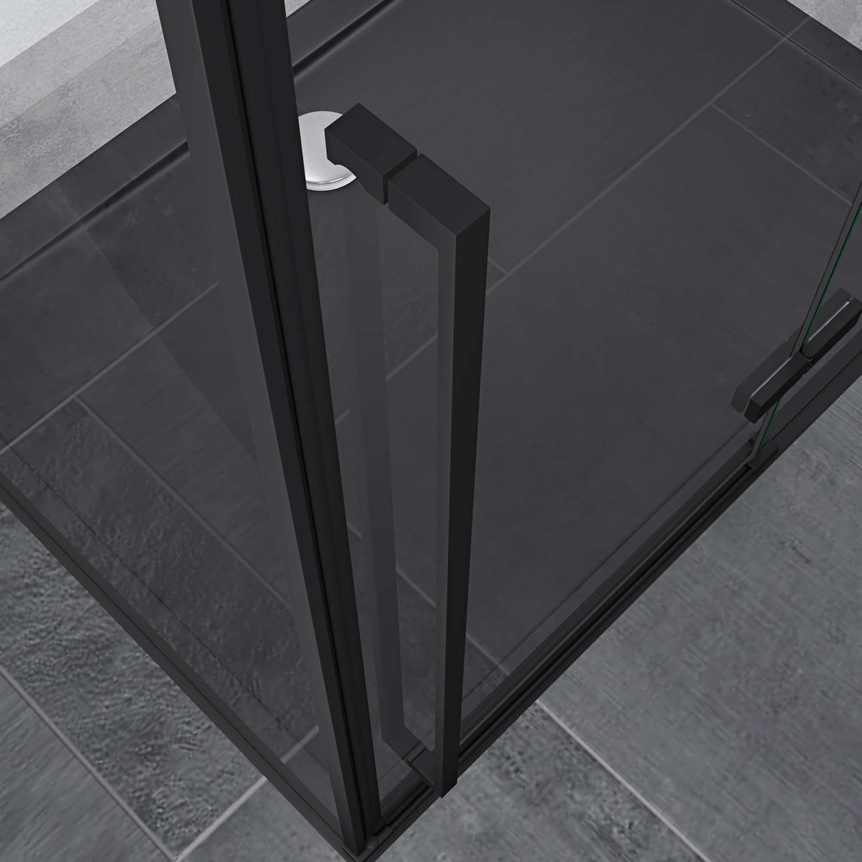 glasvilla Duschkabine Duschabtrennung 6mm ESG inkl. NANO-Beschichtung in Klarglas mit Handtuchhaken Rav64K Schwarz