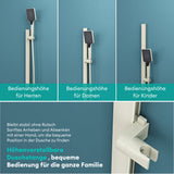 glasvilla Duschsystem mit Regendusche Duschkopf 3 Strahlarten höhenverstellbar Duschbrause mit Unterauslauf aus Aluminium Duschsystem10