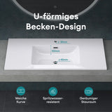 glasvilla Waschbecken Einbauwaschbecken Waschtisch Einbauwaschtisch aus Mineralguss Col02