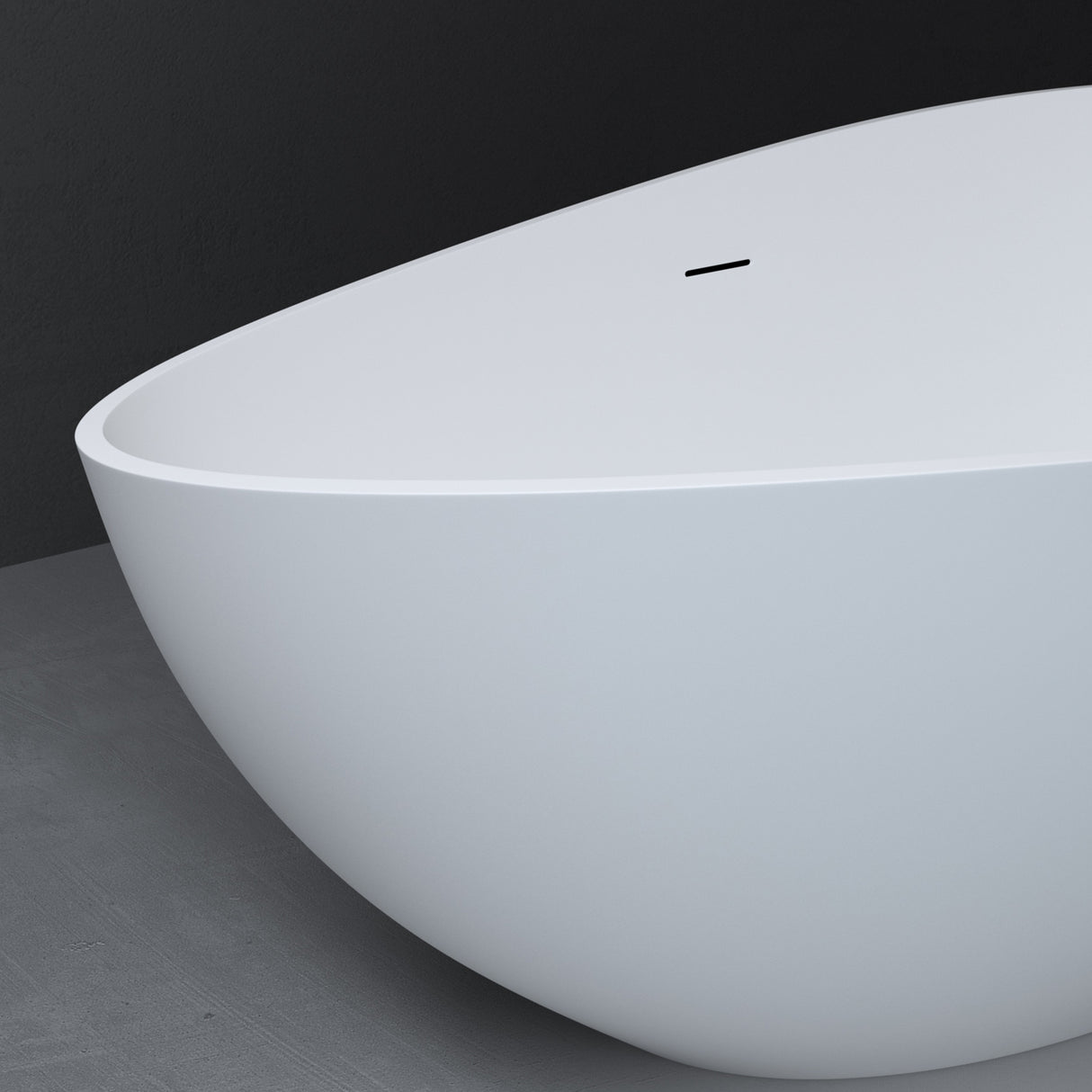 glasvilla Freistehende Badewanne Weiß matt Mineralguss Standbadewanne inkl. Nano-Versiegelung