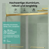 glasvilla Duschtür Nischentür dusche mit Doppelschiebetür Duschakbine Duschabtrennung, 8mm Sicherheitsglas mit Nanobeschichtung, Soft-Close-System Teramo67K