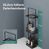 glasvilla Badezimmerregal stehend Badregal Standregal 3-stöckige aus Metall Badezimmerablage schmales Regal 18x12,5x67,3 cm Reglo-02