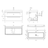 glasvilla Badmöbel-Set Waschbeckenunterschrank Waschtisch mit Unterschrank inkl. Mineralguss-Waschbecken in Anthrazit Quadratto