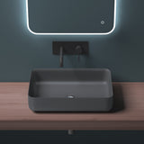 glasvilla Waschbecken Aufsatzwaschbecken Mineralguss Rechteckig Waschschale Waschplatz Waschtisch Col812