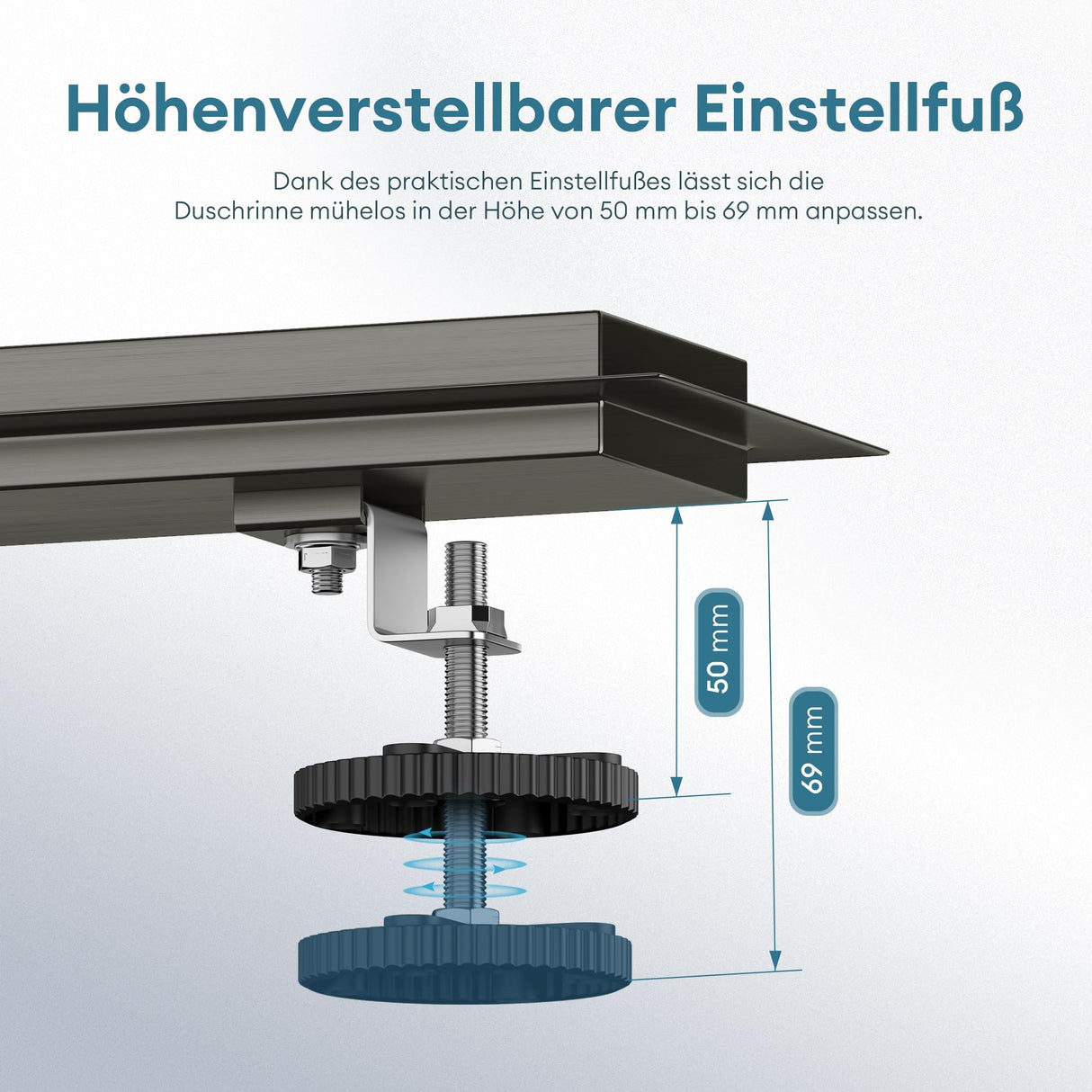 glasvilla Duschrinne Bodenablauf aus Edelstahl | Komplettset Ablaufrinne für Badezimmer | Befliesbar Wasserabfluss 35L/min | Haarsieb KE110