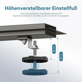 glasvilla Duschrinne Bodenablauf aus Edelstahl | Komplettset Ablaufrinne für Badezimmer | Befliesbar Wasserabfluss 35L/min | Haarsieb KE110