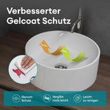 glasvilla 40x40x15cm Waschbecken rund Col804 Aufsatzwaschbecken ohne Hahnloch und Überlauf.. Col804 Moderne Optik- höchste Funktionalität