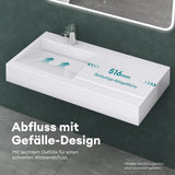 glasvilla Waschbecken Hängewaschbecken Aufsatzwaschbecken Mineralguss rechteckige Form Colossum11