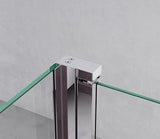 glasvilla Walk-In Duschwand für Dusche Duschabtrennung 10mm Klarglas mit 30cm Nebenteil ESG-Sicherheitsglas mit Nanobeschichtung Runder & Rechteckiger Stabilisator Bremen02K-Plus