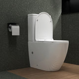 glasvilla Stand WC mit Spülkasten spülrandloses-WC bodenstehende-Toilette aus Keramik, weiß/matt schwarz  36x63x82cm, mit Absenkautomatik, inkl. Spülkasten, Stand179T