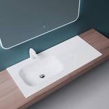 glasvilla Waschbecken Einbauwaschbecken Mineralguss Waschtisch Waschplatz große Ablagefläche rechteckig Col04