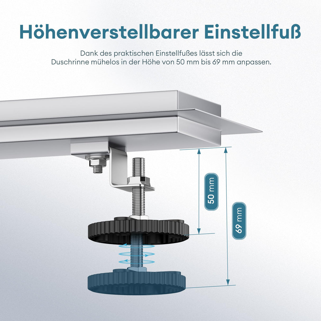 glasvilla Duschrinne Bodenablauf aus Edelstahl | Komplettset Ablaufrinne für Badezimmer | Befliesbar Wasserabfluss 35L/min | Haarsieb KE110