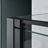 glasvilla Duschkabine U-Form Duschabtrennung Duschkabine Aluminiumrahmen ESG-Sicherheitsglas Klarglas Doppeltüre Schwarz Ravenna66UK