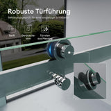 glasvilla Duschtür Nischentür dusche Duschabtrennung Duschkabine Schiebetür 8mm ESG in Klarglas mit NANO 4-Punktbefestigung Teramo04-2