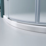 glasvilla Viertelkreis Duschkabine Milchglas Runddusche Duschabtrennung 2 Pendeltüren 6mm ESG-Sicherheitsglas Nano-Beschichtung Ravenna02K+VS
