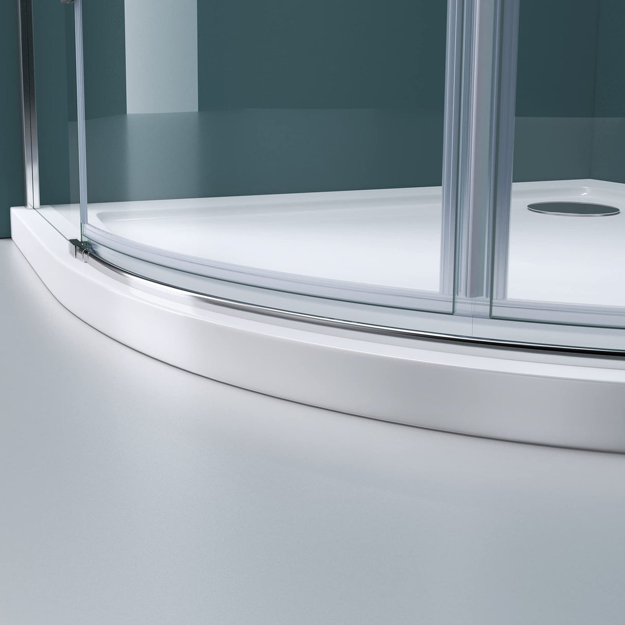 glasvilla Viertelkreis Duschkabine Milchglas Runddusche Duschabtrennung 2 Pendeltüren 6mm ESG-Sicherheitsglas Nano-Beschichtung Ravenna02K+VS