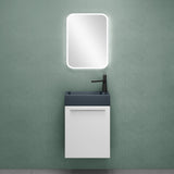 glasvilla Badmöbelset Badezimmermöbel Waschbeckenunterschrank inkl. Waschbecken Anthrazit matt und LED-Badspiegel BxTxH 46x26x63 cm Pisa