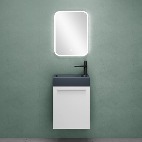 glasvilla Badmöbelset Badezimmermöbel Waschbeckenunterschrank inkl. Waschbecken Anthrazit matt und LED-Badspiegel BxTxH 46x26x63 cm Pisa