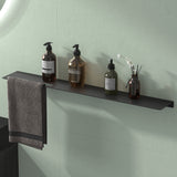 Estante de Ducha Glasvilla Reglo-06 Aluminio Premium 2-en-1 con Toallero (Atornillable o Adhesivo)