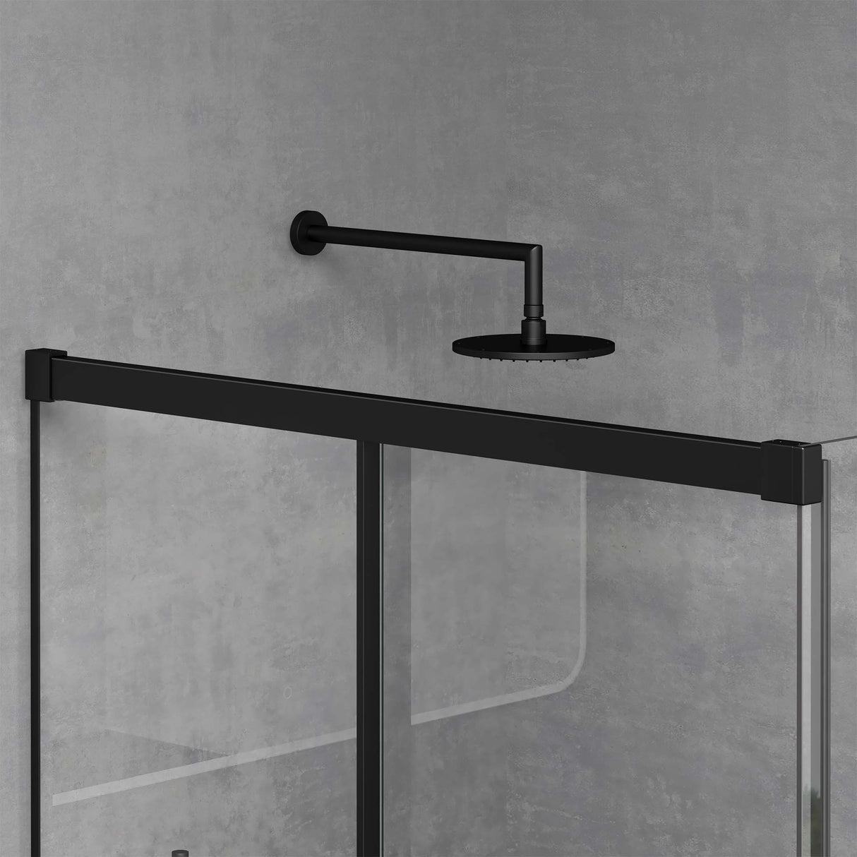 glasvilla Duschkabine Schiebetür 6mm ESG-Sicherheitsglas Duschabtrennung Soft-Close-Mechanismus Seitenanstieg Ravenna12K Schwarz