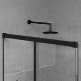 glasvilla Duschkabine Schiebetür 6mm ESG-Sicherheitsglas Duschabtrennung Soft-Close-Mechanismus Seitenanstieg Ravenna12K Schwarz