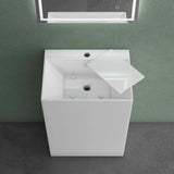 glasvilla Design Standwaschbecken freistehend Col40 weiß, aus Mineralguss, Waschtisch, BTH: 55x42x85cm