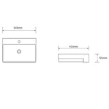 glasvilla Waschbecken Aufsatzwaschbecken Keramik Rechteckig Waschplatz 1 Armaturenloch Weiß Brüssel702